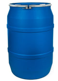 55 Gallon Reconditioned Blue Plastic Open Head UN Rated Drum w/ Removeable Lid & Snap Lock Ring Closure